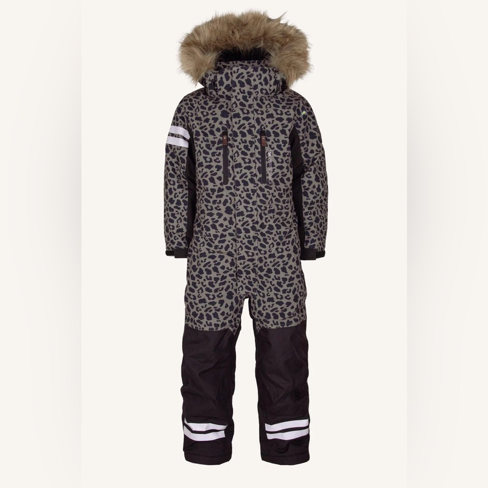 Lindberg Sweden Leopard Print Kids One Piece Snowsuit size 140 (9-10)